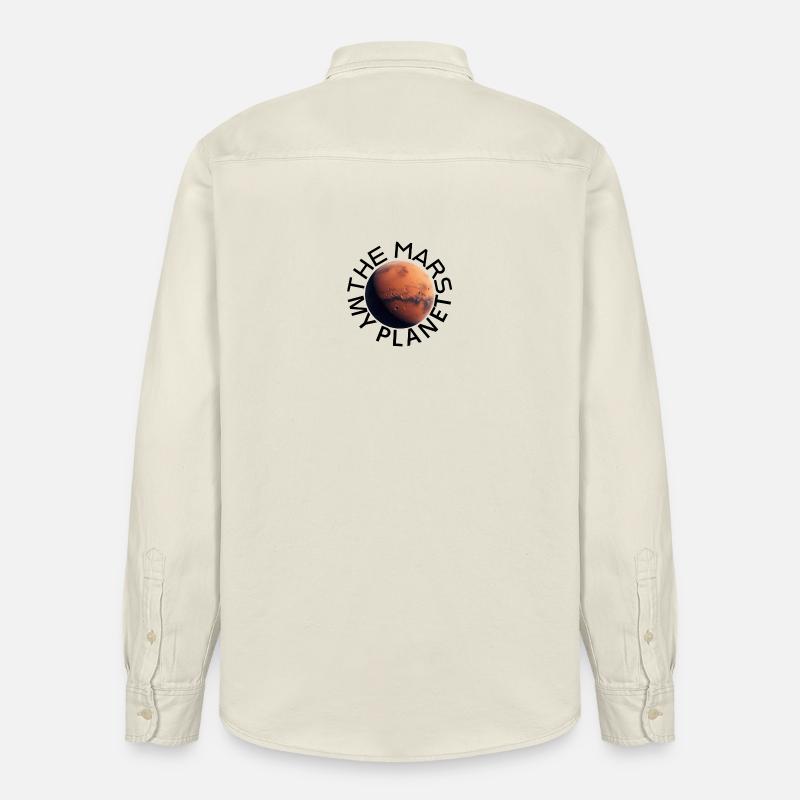 Surface martienne avec cratères - Chemise unisexe coupe décontractée bio Stanley/Stella - écru doux