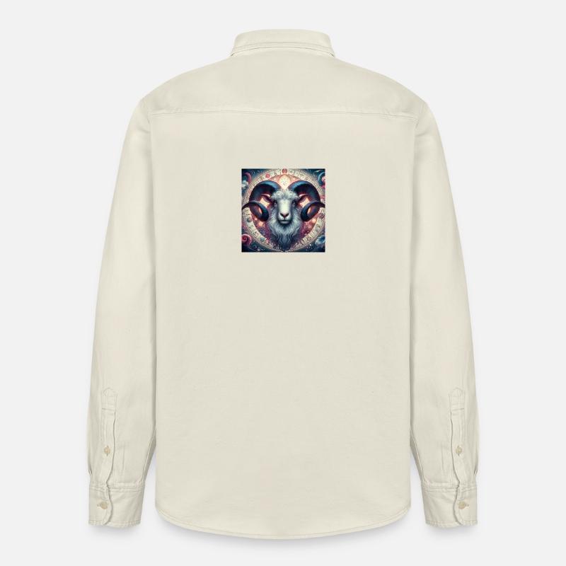 WIDDER \ Sternzeichen - Relaxed Fit Unisex Organic Hemd von Stanley/Stella - Natur