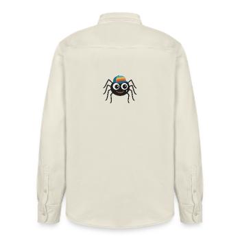 Coole Spinne mit Retro-Cappy – süß & frech - Relaxed Fit Unisex Organic Hemd von Stanley/Stella - Natur - Hinten - AI Model Male 178 light (178cm)