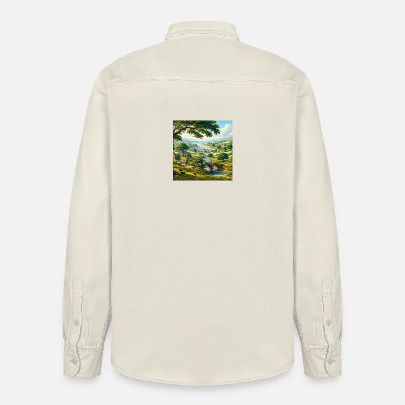 Vue éclatante sur la nature - Chemise unisexe coupe décontractée bio Stanley/Stella - écru doux