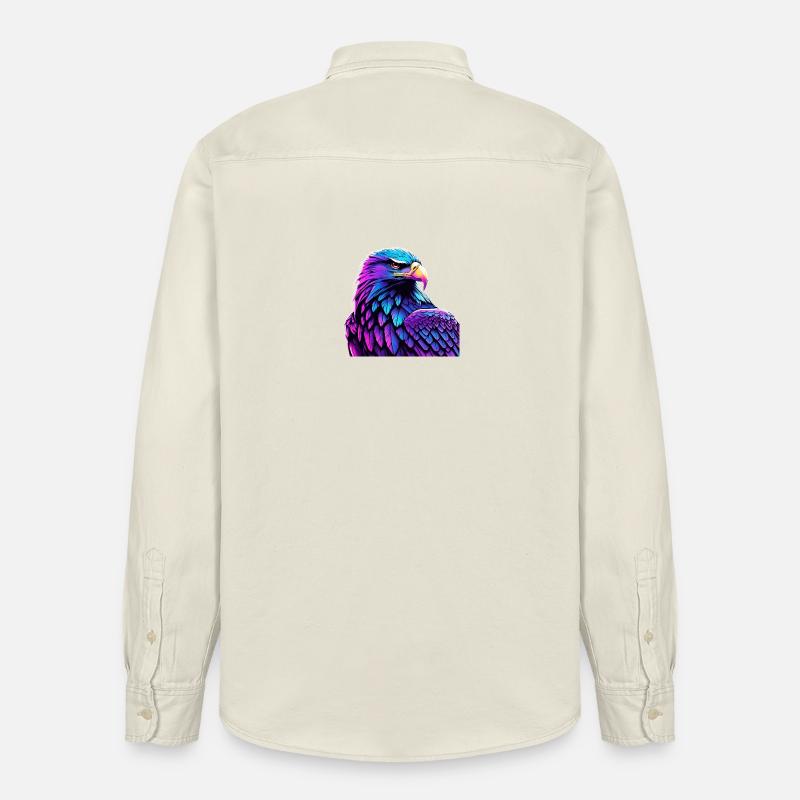 Leuchtender Adler mit Farbverlauf - Relaxed Fit Unisex Organic Hemd von Stanley/Stella - Natur