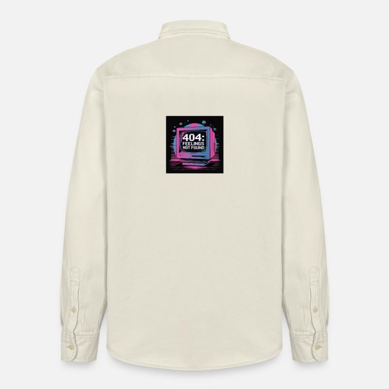 Retro Tech 404 Sentiments Introuvables Design - Chemise unisexe coupe décontractée bio Stanley/Stella - écru doux