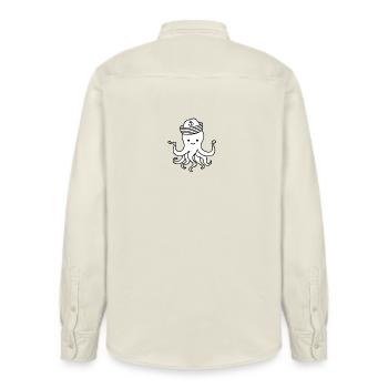 Niedlicher Oktopus mit Ankerhut - Relaxed Fit Unisex Organic Hemd von Stanley/Stella - Natur - Hinten - AI Model Male 178 light (178cm)