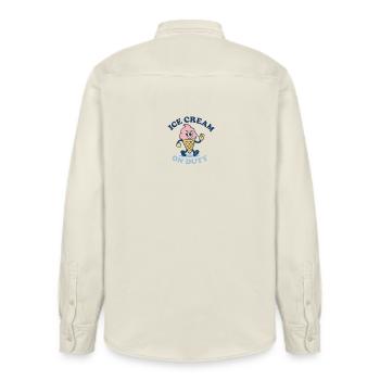 Eis im Dienst - Relaxed Fit Unisex Organic Hemd von Stanley/Stella - Natur - Hinten - AI Model Male 178 light (178cm)
