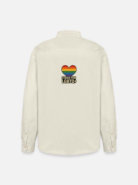 Pride Heart LGBT Support Design - Relaxed Fit Unisex Organic Shirt by Stanley/Stella - soft Ecru