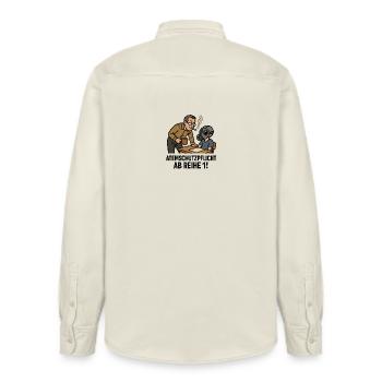 Lehrer Kaffee Zigaretten Mundgeruch - Relaxed Fit Unisex Organic Hemd von Stanley/Stella - Natur - Hinten - AI Model Male 178 light (178cm)