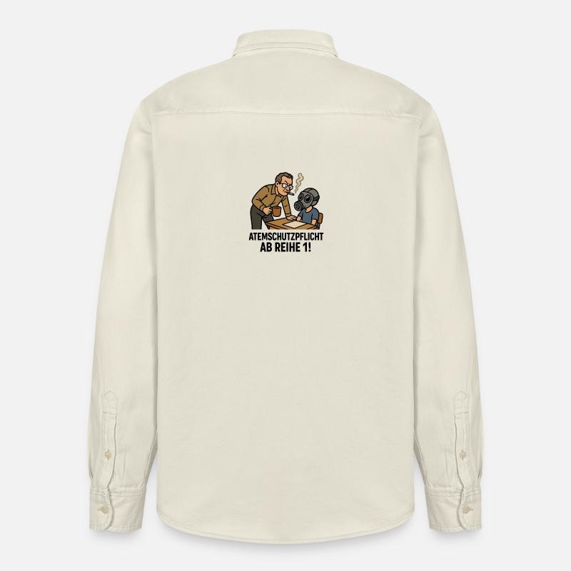 Professeur Café Cigarettes Mauvaise haleine - Chemise unisexe coupe décontractée bio Stanley/Stella - écru doux