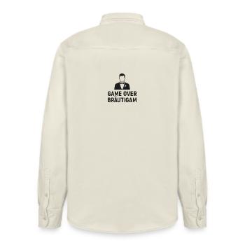 Hochzeit Bräutigam Game Over - Relaxed Fit Unisex Organic Hemd von Stanley/Stella - Natur - Hinten - AI Model Male 178 light (178cm)