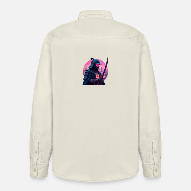 Cyber Samurai - Relaxed Fit Unisex Organic Hemd von Stanley/Stella - Natur