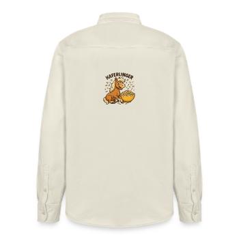 Haferlinger breakfast power - Relaxed Fit Unisex Organic Shirt by Stanley/Stella - soft Ecru - Back - AI Model Male 178 light (178cm)