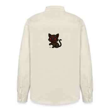 Dark Cat Occult - Relaxed Fit Unisex Organic Hemd von Stanley/Stella - Natur - Hinten - AI Model Male 178 light (178cm)