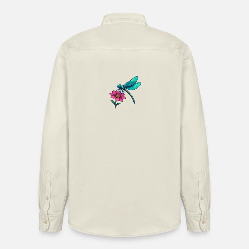 Libellule sur la fleur - Chemise unisexe coupe décontractée bio Stanley/Stella - écru doux