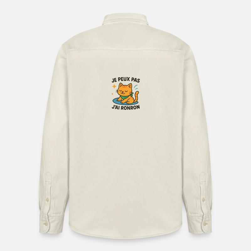 Zen-Katze in einer Schnurrpause - Relaxed Fit Unisex Organic Hemd von Stanley/Stella - Natur