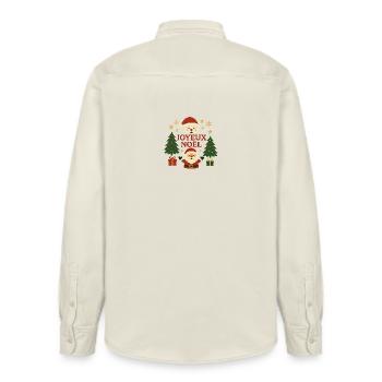 Christmas - Relaxed Fit Unisex Organic Shirt by Stanley/Stella - soft Ecru - Back - AI Model Male 178 light (178cm)