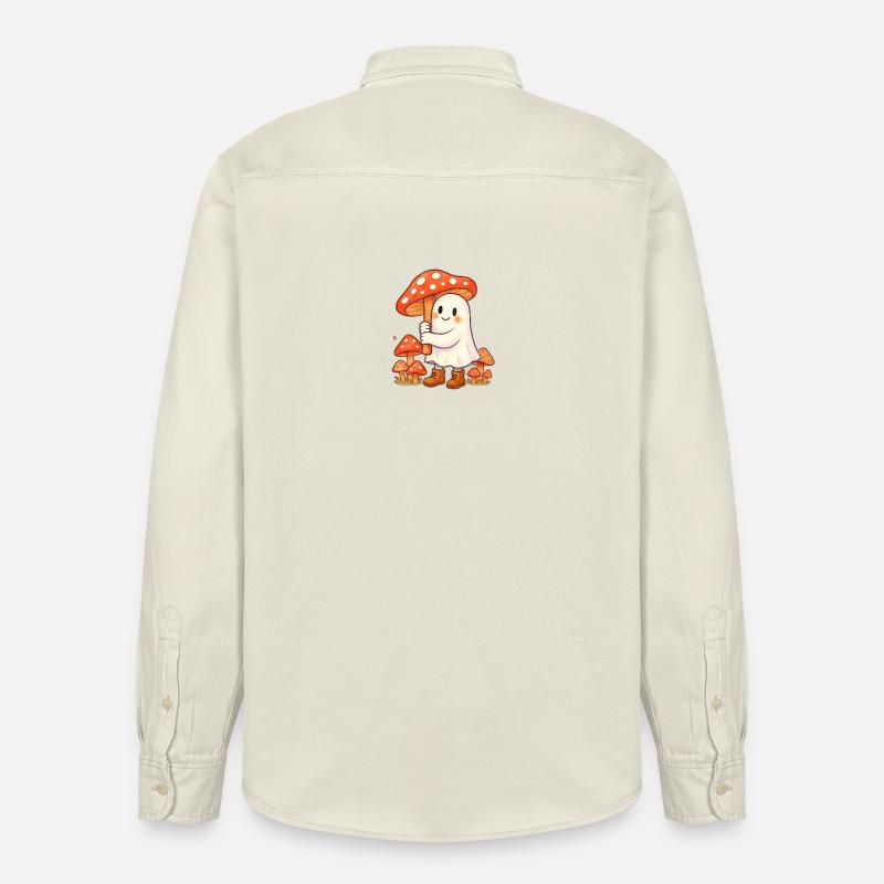 Fantôme avec un parapluie - un champignon - Chemise unisexe coupe décontractée bio Stanley/Stella - écru doux