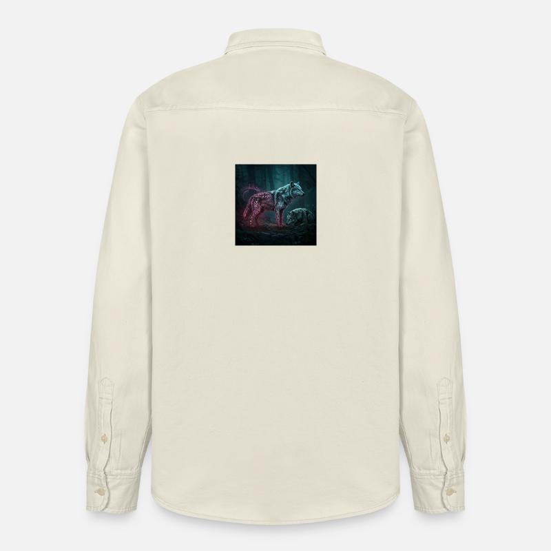 Neonrunen Wolfwald im Mondschein - Relaxed Fit Unisex Organic Hemd von Stanley/Stella - Natur