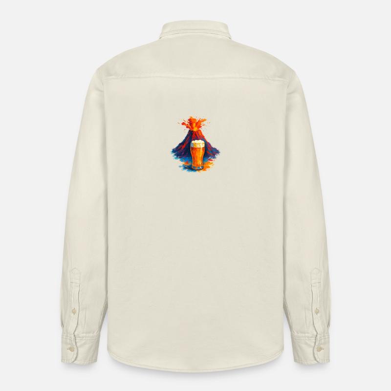 Vulkan Bierkunst Wasserfarben - Relaxed Fit Unisex Organic Hemd von Stanley/Stella - Natur