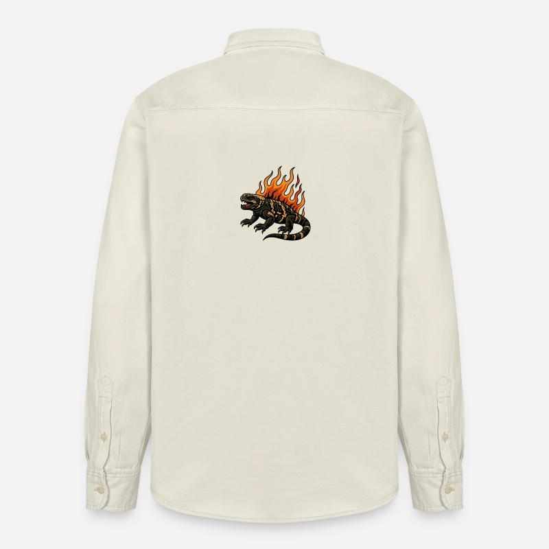 Flammen Gila-Krustenechse - Relaxed Fit Unisex Organic Hemd von Stanley/Stella - Natur