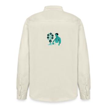 Satoshi-Baum Wurzeln der Krypto-Revolution Bitcoin - Relaxed Fit Unisex Organic Hemd von Stanley/Stella - Natur - Hinten - AI Model Male 178 light (178cm)