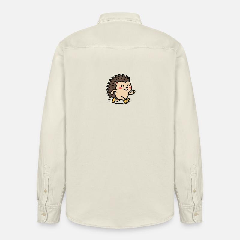 Hérisson Sprinter Mascotte mignonne - Chemise unisexe coupe décontractée bio Stanley/Stella - écru doux