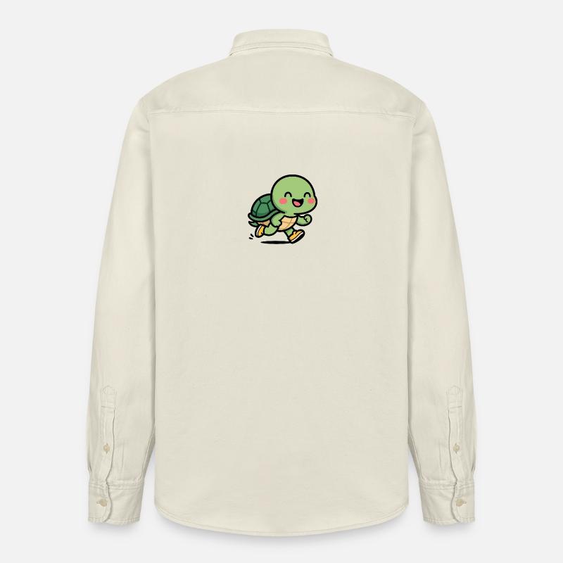 Sourire de coureur de tortue - Chemise unisexe coupe décontractée bio Stanley/Stella - écru doux