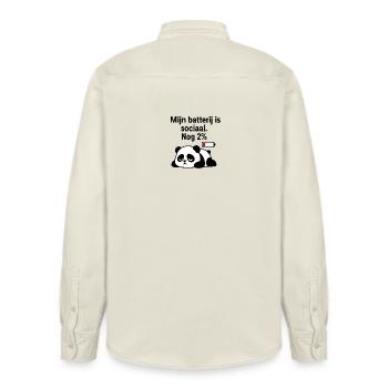 Introverted panda - Relaxed Fit Unisex Organic Shirt by Stanley/Stella - soft Ecru - Back - AI Model Male 178 light (178cm)