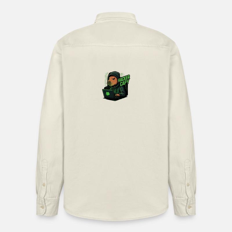 Hacker Capy – Cyber Capybara Tech  - Relaxed Fit Unisex Organic Hemd von Stanley/Stella - Natur