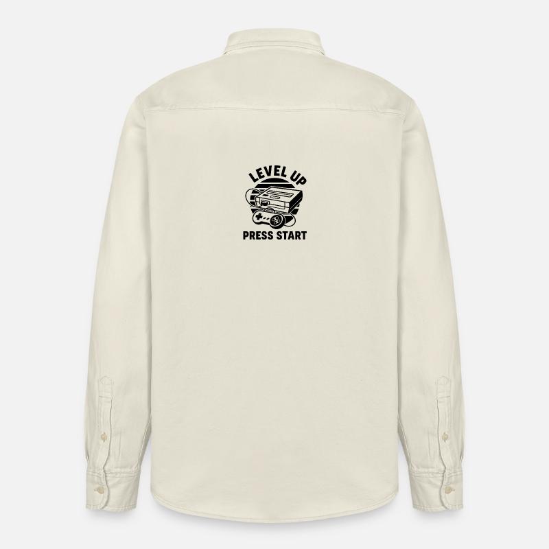 Level Up Press Start Retro - Relaxed Fit Unisex Organic Hemd von Stanley/Stella - Natur