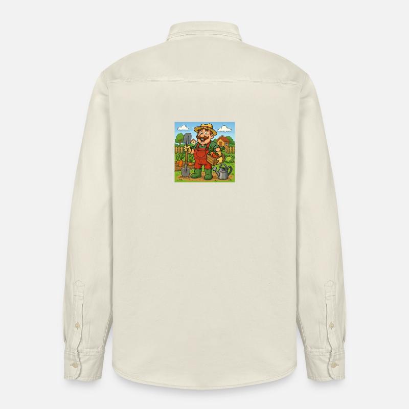 Bauer mit Erntekorb - Relaxed Fit Unisex Organic Hemd von Stanley/Stella - Natur
