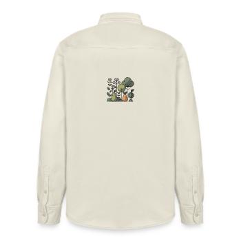 Abstract Fruit Garden - Relaxed Fit Unisex Organic Shirt by Stanley/Stella - soft Ecru - Back - AI Model Male 178 light (178cm)