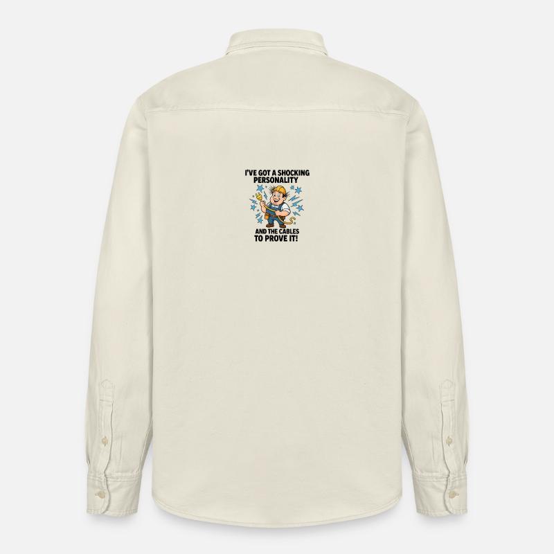 Schockierende Persönlichkeit Elektriker - Relaxed Fit Unisex Organic Hemd von Stanley/Stella - Natur