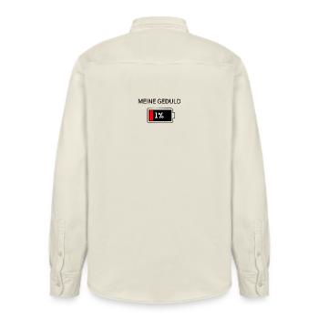 MY PATIENCE - Relaxed Fit Unisex Organic Shirt by Stanley/Stella - soft Ecru - Back - AI Model Male 178 light (178cm)