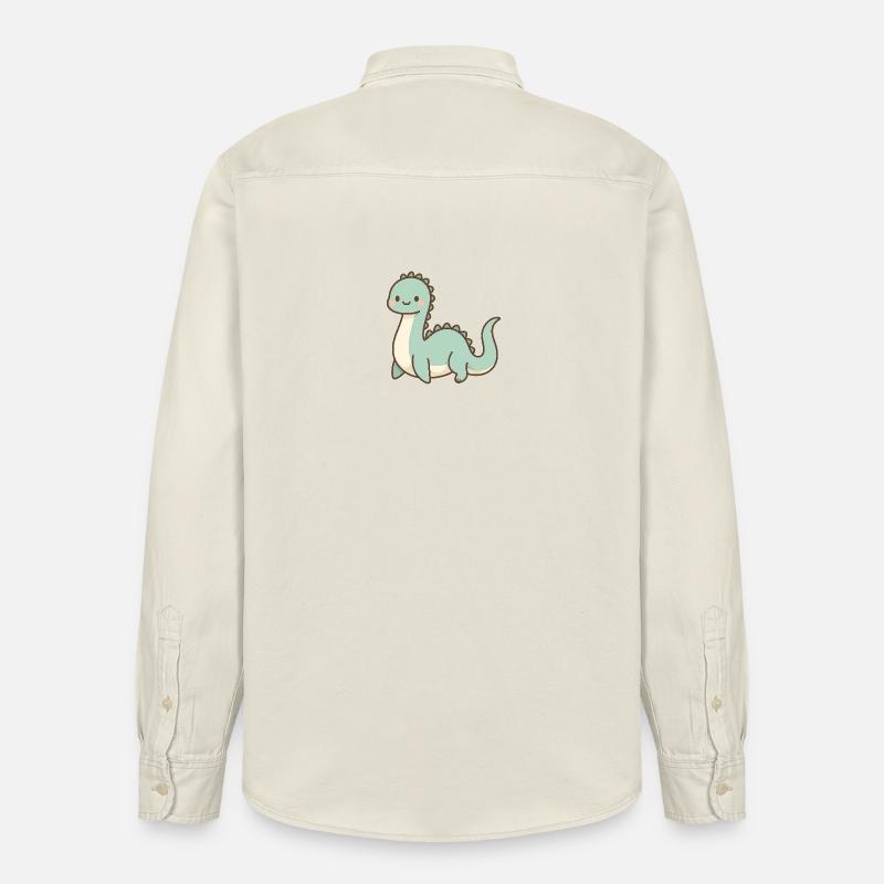 Monstre du Loch Ness pastel mignon - Chemise unisexe coupe décontractée bio Stanley/Stella - écru doux