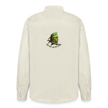 Watermelon Ninja with Sword - Relaxed Fit Unisex Organic Shirt by Stanley/Stella - soft Ecru - Back - AI Model Male 178 light (178cm)