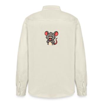 Freche Maus  - Relaxed Fit Unisex Organic Hemd von Stanley/Stella - Natur - Hinten - AI Model Male 178 light (178cm)
