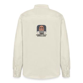 Screen Focus Cartoon - Relaxed Fit Unisex Organic Shirt by Stanley/Stella - soft Ecru - Back - AI Model Male 178 light (178cm)