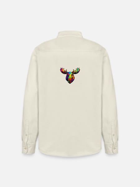 The head of the rainbow moose - Relaxed Fit Unisex Organic Shirt by Stanley/Stella - soft Ecru