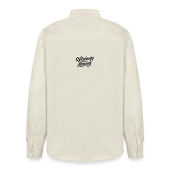 Not Winning Is Not Losing - Relaxed Fit Unisex Organic Shirt by Stanley/Stella - soft Ecru - Back - AI Model Male 178 light (178cm)