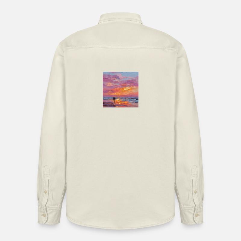 Coucher de soleil - Chemise unisexe coupe décontractée bio Stanley/Stella - écru doux