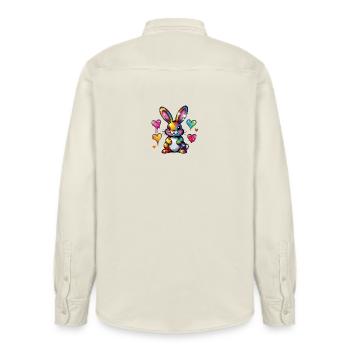 Süßes, buntes Kaninchen - Relaxed Fit Unisex Organic Hemd von Stanley/Stella - Natur - Hinten - AI Model Male 178 light (178cm)