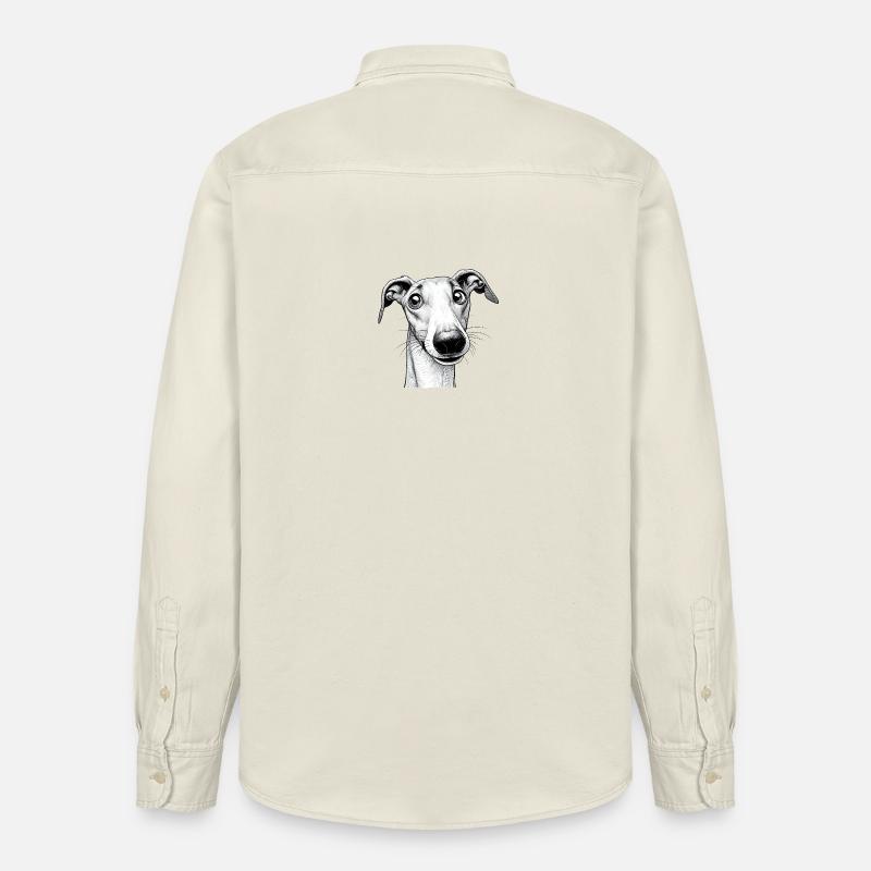 C’est quoi ? Lévrier espiègle - Chemise unisexe coupe décontractée bio Stanley/Stella - écru doux