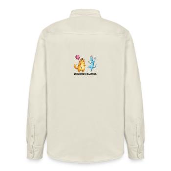 Circus Cats Wonder World - Relaxed Fit Unisex Organic Shirt by Stanley/Stella - soft Ecru - Back - AI Model Male 178 light (178cm)