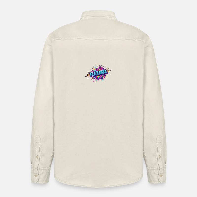 Flexibel Comic Neon Explosion - Relaxed Fit Unisex Organic Hemd von Stanley/Stella - Natur