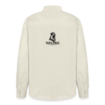 Daddy Hen – Beschützender Daddy - Relaxed Fit Unisex Organic Hemd von Stanley/Stella - Natur - Hinten - AI Model Male 178 light (178cm)