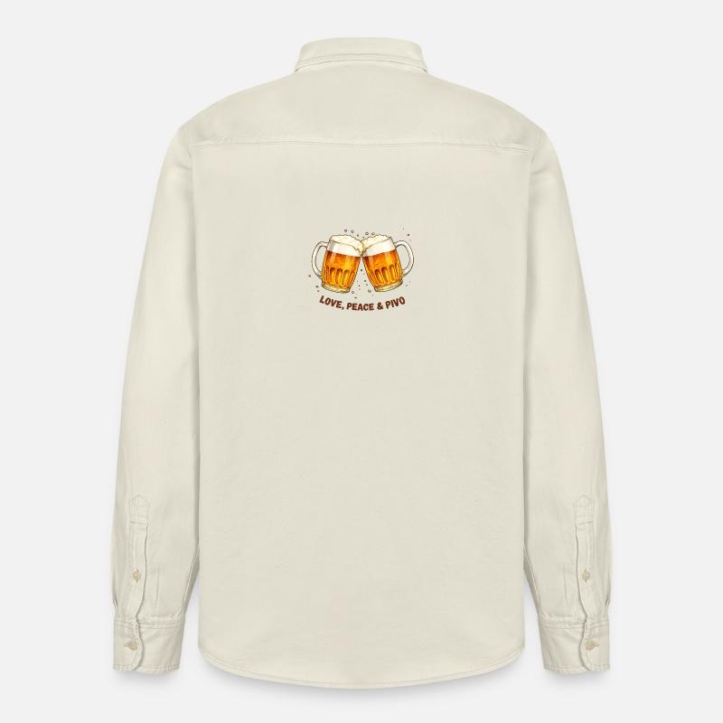 Liebe-_Frieden_-_Bier - Relaxed Fit Unisex Organic Hemd von Stanley/Stella - Natur