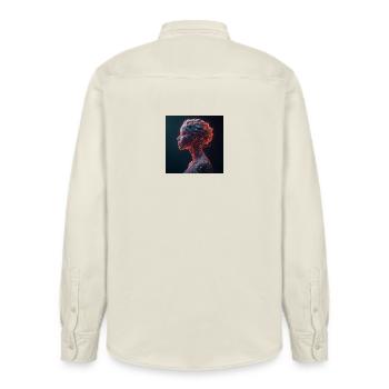femme_art_fantastique - Relaxed Fit Unisex Organic Hemd von Stanley/Stella - Natur - Hinten - AI Model Male 178 light (178cm)