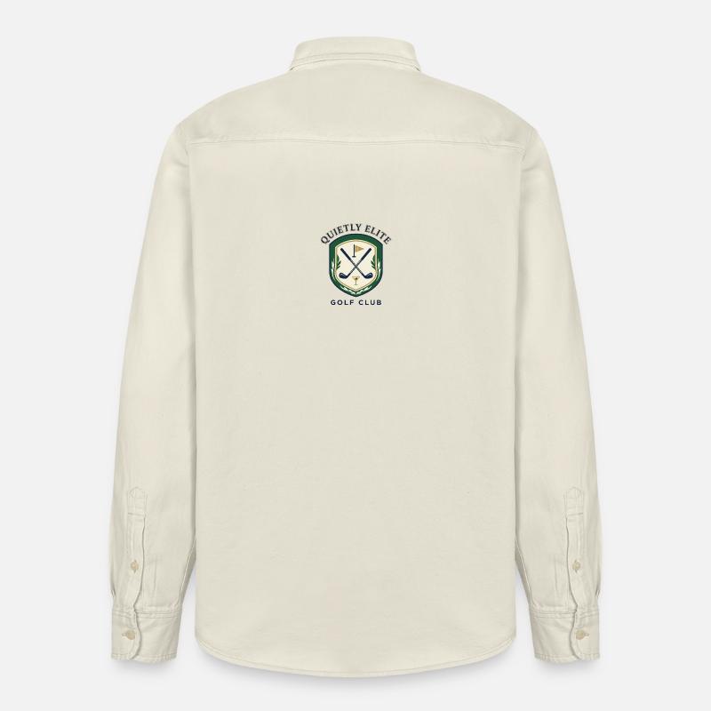 Blason du Quiet Elite Golf Club - Chemise unisexe coupe décontractée bio Stanley/Stella - écru doux