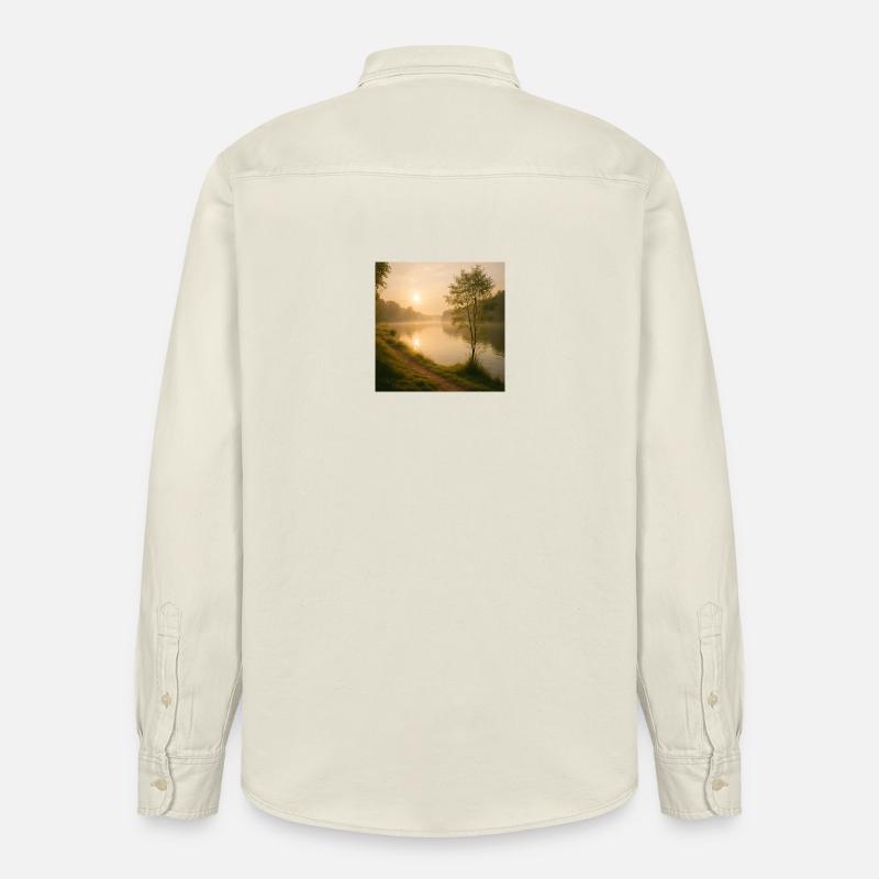 Morgengold am Flusspfad - Relaxed Fit Unisex Organic Hemd von Stanley/Stella - Natur