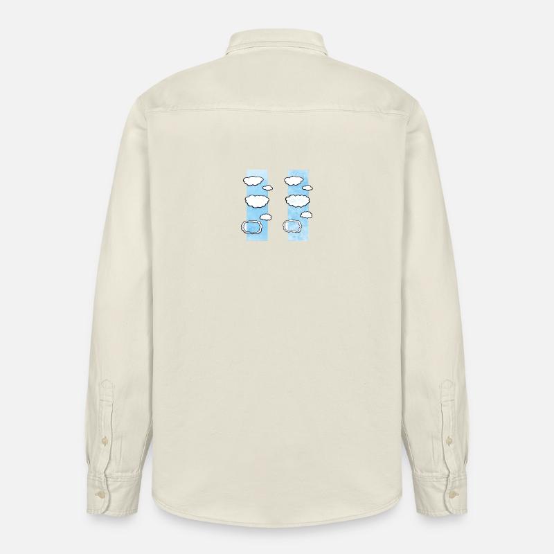 Cloud Columns on Sky Strips - Relaxed Fit Unisex Organic Shirt by Stanley/Stella - soft Ecru