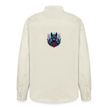 Temple Beast Awakening - Relaxed Fit Unisex Organic Hemd von Stanley/Stella - Natur - Hinten - AI Model Male 178 light (178cm)